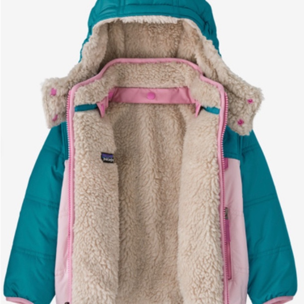 Patagonia Teal & Light Pink Kids Puffer Jacket, 4T. Gently Used Condition. - Picture 7 of 12